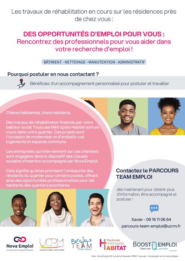 Flyer Nova Emploi - Toulouse Métropole Habitat - Mars 2026