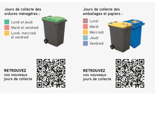 NOUVEAUX JOURS DE COLLECTE DES DÉCHETS MÉNAGERS ET RECYCLABLES