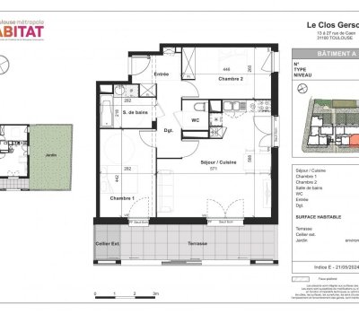 LE CLOS GERSOIS appt  T3  en location-accession 31100 Toulouse- secteur Fontaine Lestang