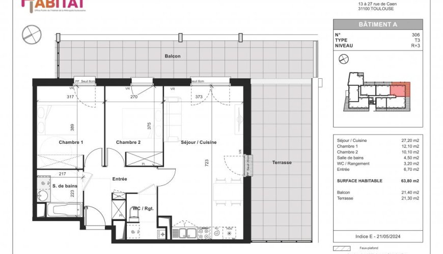 LE CLOS GERSOIS  Appt T3 en location-accession 31100 Toulouse- secteur Fontaine Lestang