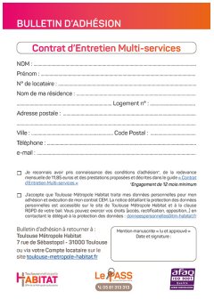 Contrat d'Entretien Multi-services - Bulletin d'adhésion